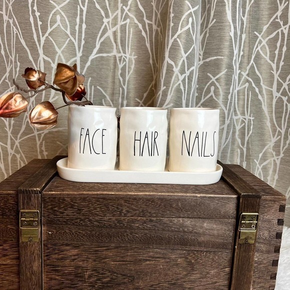 RAE DUNN OG CADDY BATH HOME FACE HAIR NAILS DIMPLES NEW HTF RD - Picture 4 of 4